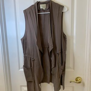 Silk feeling drapey vest Anthropologie